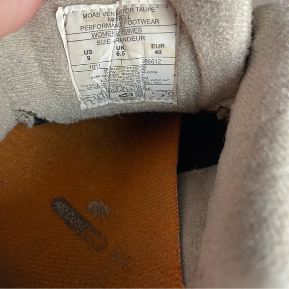 Merrell Moab 2 Ventilator Womens Size 9 Taupe Black Outdoor Walking Hiking - Picture 7 of 9